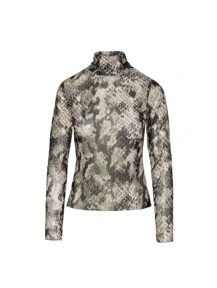 MIX AND MATCH Keisi Tulle Top Olive Snake